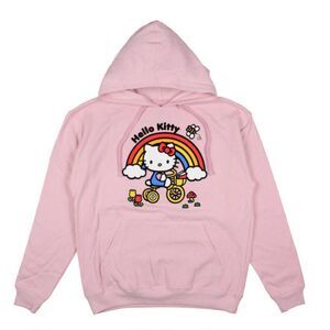 Hello Kitty Women's Tricycle and Rainbow Adult Pullover Hoodie | NWT | Small